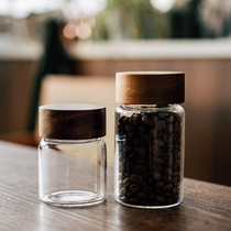 实木盖茶叶咖啡果酱燕窝蜂蜜小包装瓶厨房收纳耐热玻璃密封储物罐