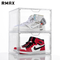 RMAX鞋盒AJ亚克力球鞋透明收纳盒子磁吸侧开展示塑料宿舍神器鞋柜