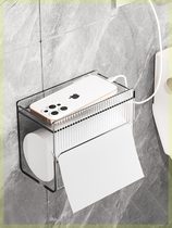 卫生间纸巾盒壁挂式免打孔防水卫生纸置物盒家用透明厕所卫生纸盒