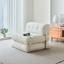 穆瑞原创单人沙发客厅休闲椅侘寂风沙发椅两用折叠床模块懒人沙发