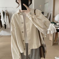 工装外套女式春秋季新款韩版宽松显瘦大口袋长袖复古棉质简约上衣