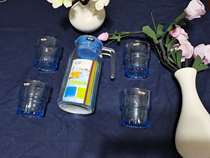 海客瑞斯玻璃冷水壶凉水壶扎壶家用水杯五件套装水具可叠玻璃杯