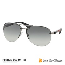 Prada普拉达太阳眼镜正品女双梁低调灰色大框墨镜PS56MS