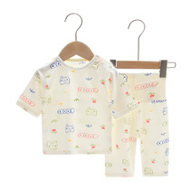 九个月宝宝衣服夏季婴儿夏装薄款七分袖套装儿童家居服睡衣空调服
