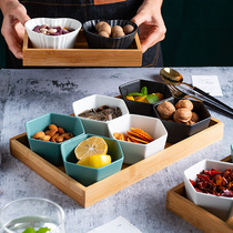 家用陶瓷拼盘北欧创意分格点心盘干果零食坚果盘水果小吃盘酱料碗