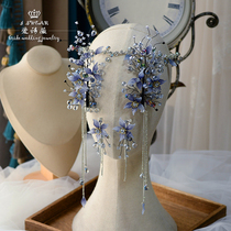 爱诗薇日韩人工水晶花朵对夹发箍头饰新娘跟妆礼服宴会旅拍发饰品