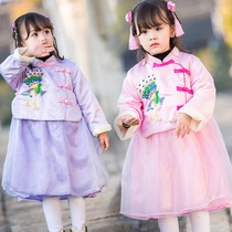 唐装儿童中国风女童中式复古民族风连衣裙女宝宝新年装婴儿拜年服