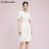 La Koradior拉珂蒂2024新款法式复古减龄镂空绣花气质连衣裙女