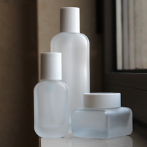 护肤品分装瓶HOPECK高档面霜按压泵乳液精华液白盖蒙砂玻璃空瓶子
