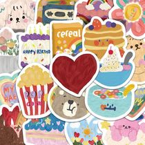 【拾乐】90张韩系小熊食物卡通贴纸可爱少女心手机壳DIY防水贴画