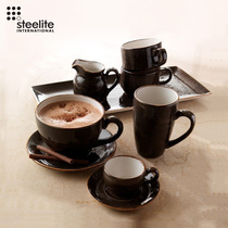 英国steelite进口咖啡杯套装办公咖啡杯西餐盘牛排盘家用创意盘子