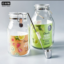 日本星硝青梅酒瓶子腌泡菜罐玻璃泡梅子带提手咖啡豆罐酒勺密封罐