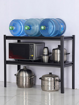 厨房置物架两层微波炉烤箱架子台面货架锅具摆放架2层可调节锅架