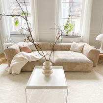 奶油风科技布艺沙发简约北欧小户型高端灯芯绒客厅现代直排布沙发