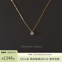 母亲节礼物L.Bardeen18k黄金真钻石吊坠项链女彩金锁骨颈链送妈妈