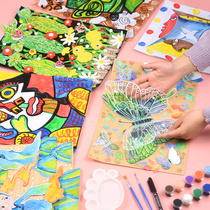 手工diy创意美术材料包幼儿园儿童益智玩具绘画课程画画工具套装