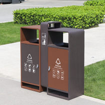 户外垃圾桶不锈钢双桶分类果皮箱室外小区公园大号环卫金属垃圾箱
