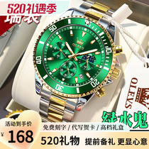 绿水鬼正品名牌瑞士新款男士手表机械表全自动绿水怪石英品牌十大