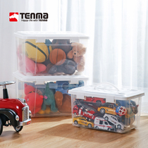 tenma天马收纳箱玩具衣服零食带把手收纳盒塑料有盖车载后备箱