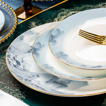 餐具新中式碗碟盘diy骨瓷套装家用餐盘碗筷单品散件自由搭配组合