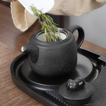 黑陶办公室茶具单人小套茶壶套装中式泡茶壶一壶两杯二人功夫茶杯
