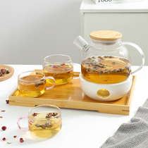 北欧耐热玻璃花茶壶蜡烛加热花草茶具水果茶壶套装下午茶蜡烛茶壶
