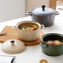 北欧风in带盖陶瓷汤碗创意双耳泡面碗汤碗沙拉碗带盖家用大号汤碗