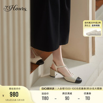73hours女鞋法式滤镜2024春夏季新款银色复古玛丽珍方头高跟凉鞋