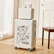 2024新款行李箱加厚登机轻便拉杆箱男女铝框大容量个性学生旅行箱