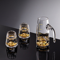 钻石金山白酒杯套装家用水晶玻璃小一口杯中式分酒器酒盅酒具礼盒
