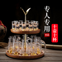 中国风白酒杯套装家用小号一口杯创意酒具水晶玻璃分酒器酒壶酒盅