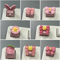 DIY定制蝴蝶结键帽兔耳朵透光 R4十字轴游戏粉色机械键盘键帽