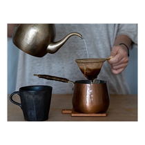 日本进口富贵堂手作鎚起铜器咖啡分享壶手冲咖啡壶单柄奶锅可加热