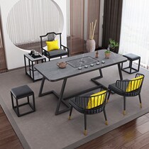 轻奢岩板茶桌椅组合现代简约家用阳台泡茶桌办公茶台茶具套装一体