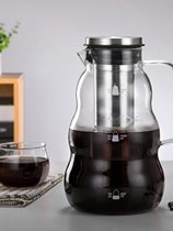冷萃壶家用玻璃咖啡壶大容量商用带过滤萃取壶冲泡器具冰滴冷泡瓶