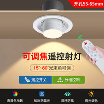 遥控射灯嵌入式可调焦可调角度开孔5.5cm客厅家用谢背景墙天花筒