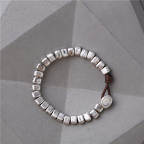 梵灵原创设计不规则银方块手链S990纯银饰品手串现货女式手工感