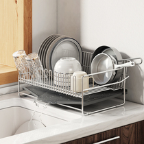304不锈钢水槽边沥水架碗筷碗盘厨房碗碟架水池洗碗池餐具晾碗架