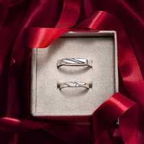 情侣戒指一对纯银对戒男女款镶施华洛世奇锆生日礼物简约小众设计