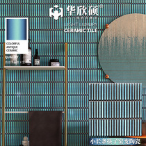 华欣硕出口窑变小长条筷子马赛克陶瓷黑白蓝绿色背景墙卫生间瓷砖