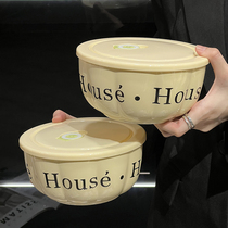网红陶瓷泡面碗带盖家用高颜值食堂打饭饭碗面碗专用可微波炉加热