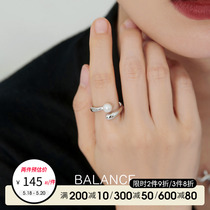 bn白蘭白岚圆轨珍珠戒指女夏时尚个性纯银2022年新款潮QL0855-BK
