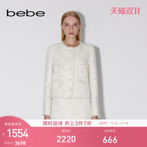 bebe2023春夏系列女士短款圆领小香风织带粗花呢夹克外套140302