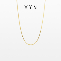 YIN隐「易」系列一丝金线锁骨链18K金女项链高级轻奢素链蛇骨链