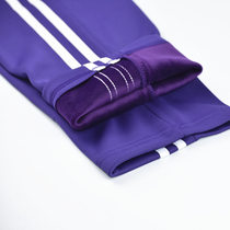 紫色校服裤子男女两道杠初中高中小学生冬季加绒加厚一条杠束脚裤