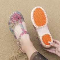 高端洞洞鞋女夏季海边沙滩鞋果冻鞋网红孕妇防滑厚底拖鞋包头凉鞋