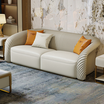 轻奢真皮沙发组合奢华样板房意式后现代定制高档客厅头层牛皮家具