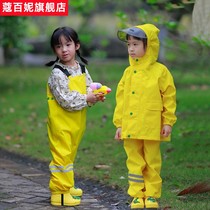儿童雨衣背带雨裤连体安吉游戏服两用款防水全身男女童幼儿园套装