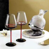 黑领结勃艮第红酒杯网红水晶大肚葡萄酒杯欧式红杆高脚杯创意香槟