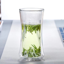 双层玻璃绿茶杯高颜值日式水杯家用隔热茶杯开水杯抖音网红杯